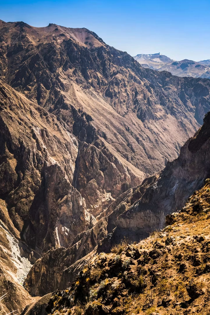 Dramatic cliffs and rugged landscape of the Colca Canyon in Peru