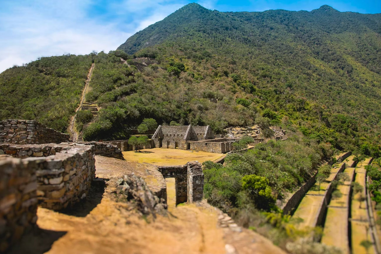 Inca agricultural terraces at Choquequirao